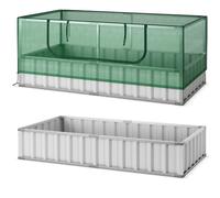 Lit De Jardin Surélevé Et Mini Serre 173 X 89 X 30,5 Cm Durable Contre La Rouille Et Les Intempéries En Acier Galvanisé Vert Helloshop26 20_0021083 Multicolore