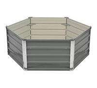 Lit de Jardin surélevé Hexagonal avec Grand Espace de Maintien pour Plantes, Légumes et Fleurs, Construction Durable en Acier galvanisé, Assemblage Facile, Bon Drainage pour Une (Grise)