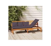 Lit de jour avec coussin gris 200x60x75 cm Bois d acacia solide