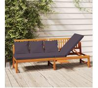 vidaXL Lit de jour avec coussin Bois d'acacia massif 200x60x75 cm Gris