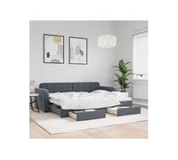 Lit de Jour avec Gigogne et Tiroirs, Canapé-lit, Cadre de Lit d'Invité, Lit d'Appoint de Salon Salle de Séjour 3196971