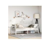 vidaXL Cadre de lit de jour Blanc 75 x 190 cm Acier 42002677