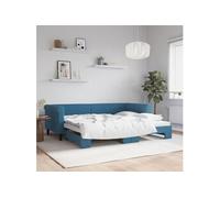 Vidaxl Lit De Jour Avec Gigogne Sans Matelas Bleu 90x200 Cm Bleu