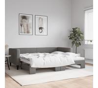 Lit de Jour avec Lit Gigogne Canapé-lit Chambre Salon Gris Foncé Tissu vidaXL