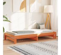 vidaXL Lit de jour avec lit gigogne Pin massif sans matelas cire marron 90x190 cm