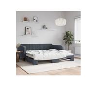 vidaXL Lit de Jour avec Lit Gigogne, Canapé-lit, Lit d'Invité, Meuble de Chambre à Coucher Salle de Séjour, Moderne, Gris 3197071 Gris G