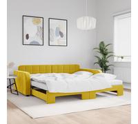 Vidaxl Lit De Jour Avec Gigogne Et Tiroirs Jaune 100x200 Cm Velours Multicolore