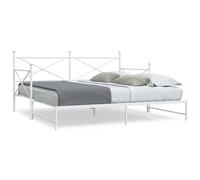 Lit de jour avec lit gigogne sans matelas blanc 100x200cm acier vidaXL