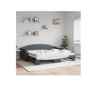 Vidaxl Lit De Jour Avec Gigogne Sans Matelas Vert Foncé 80x200 Cm Vert