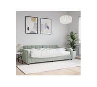 vidaXL Lit de jour canapé-lit 3196912 velours gris clair 80x200 cm