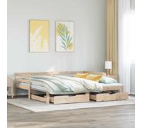 Lit de jour avec tiroirs 90x200 cm bois de pin massif canapé-lit vidaXL