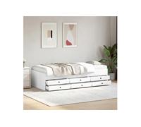 vidaXL Lit de jour 90x190 cm avec tiroirs, sans matelas, blanc