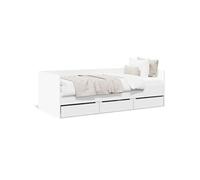 Lit de Jour avec Tiroirs, Canapé-lit avec Rangement, Lit d'Invité, Meuble de Salon Chambre à Coucher, Moderne, Blanc 100x200 cm Bois d'Ingénierie