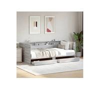 Vidaxl Lit De Jour Avec Tiroirs Sans Matelas Sonoma Gris 90x200 Cm Multicolore