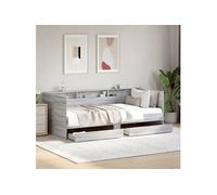vidaXL Lit de jour 3280865 avec tiroirs sans matelas Sonoma gris 75x190 cm