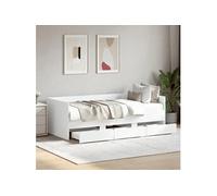 Vidaxl Lit De Jour Avec Tiroirs Blanc 100x200 Cm Bois D'ingénierie Blanc