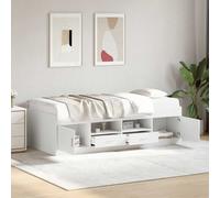 vidaXL Lit de jour avec tiroirs sans matelas blanc 100x200 cm