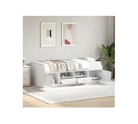 vidaXL Lit de Jour avec Tiroirs, Canapé-lit, Lit de Repos, Meuble de Salon Chambre à Coucher, Moderne, Blanc 100x200 cm Bois d'Ingénierie Blanc
