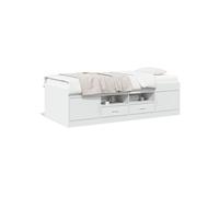 vidaXL Lit de jour – Canapé‑lit avec tiroirs, moderne blanc 90x190 cm Bois d'ingénierie