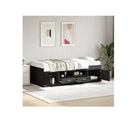 Vidaxl Lit De Jour Avec Tiroirs Noir 90x190 Cm Bois D'ingénierie Marron