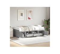 Vidaxl Lit De Jour Avec Tiroirs Sans Matelas Sonoma Gris 90x200 Cm Multicolore
