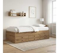 vidaXL Cadre de lit avec Rangement Blanc 80 x 200 cm Bois d'ingénierie,