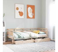 Lit de Jour avec Tiroirs Canapé-lit Rangement Chambre Bois de Pin Massif vidaXL