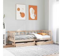 Lit de Jour avec Tiroirs Canapé-lit Rangement Chambre Bois de Pin Massif vidaXL