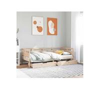 Lit de jour avec tiroirs sans matelas 80x200 cm bois massif 3302140