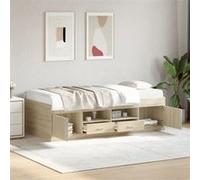 vidaXL Lit de Jour avec Tiroirs, Canapé-lit, Lit de Repos, Meuble de Salon Chambre à Coucher, Moderne, Chêne Sonoma 90x190 cm Bois d'Ingénierie