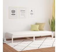 Lit de Jour Blanc 90x200 cm Bois de Pin Massif Lit d'Invité Canapé-lit vidaXL