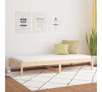 Lit de Jour Blanc 90x200 cm Bois de Pin Massif Lit d'Invité Canapé-lit vidaXL