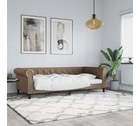 Lit gigogne vidaxl 235 x 100 x 68 cm en similicuir sans sommier de couleur Marron G