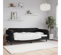 vidaXL Lit de repos Leandre velours 100x200 cm sans matelas noir