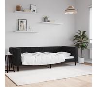 vidaXL Lit de jour avec gigogne et matelas noir 90x190 cm velours