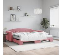 Vidaxl Lit De Repos Rose 90x200 Cm Velours Rose