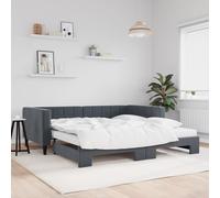 vidaXL Lit de repos velours Gris foncé 90x200 cm sans matelas