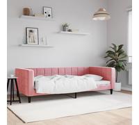 Vidaxl Lit De Jour Avec Gigogne Et Tiroirs Rose 80x200 Cm Velours Multicolore