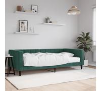 Vidaxl Lit De Jour Et Gigogne Et Matelas Vert Foncé 100x200 Cm Velours Multicolore