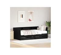 Lit de jour chêne noir avec tiroirs Chêne noir Bois d'ingénierie 3333986