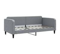 Lit de jour en tissu gris clair 90 x 190 cm - Lit de jour moderne pour chambre d'hôtes et petits espaces, durable et facile d'entretien, solution peu encombrante pour les visiteurs