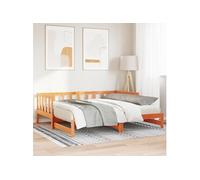 Vidaxl Lit De Jour Escamotable Sans Matelas Marron Cire 2x(90x190) Cm Marron