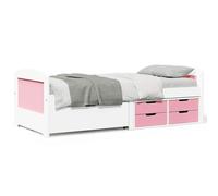Vidaxl Lit De Jour Et 5 Tiroirs Sans Matelas Irun Blanc Rose 90x200 Cm Multicolore