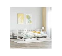 Lit de jour et lit gigogne et tiroirs 80x200 cm bois pin massif, canapé-lit, lit d'invité, lit de jour en bois, lit 3302250