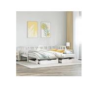 Lit de jour et lit gigogne et tiroirs 80x200 cm bois pin massif, canapé-lit, lit d'invité, lit de jour en bois, lit 3302210