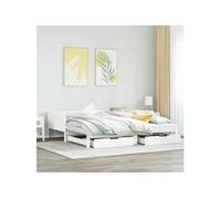 Lit de jour et lit gigogne et tiroirs 80x200 cm bois pin massif, canapé-lit, lit d'invité, lit de jour en bois, lit 3302216