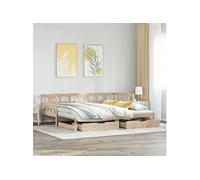 Vidaxl Lit De Jour Et Lit Gigogne Et Tiroirs 90x200 Cm Bois Pin Massif Multicolore