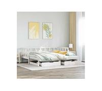 Vidaxl Lit De Jour Et Lit Gigogne Et Tiroirs 90x200 Cm Bois Pin Massif Multicolore