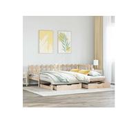 Vidaxl Lit De Jour Et Lit Gigogne Et Tiroirs 90x200 Cm Bois Pin Massif Multicolore