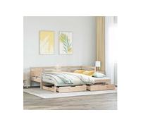 Vidaxl Lit De Jour Et Lit Gigogne Et Tiroirs 90x200 Cm Bois Pin Massif Multicolore